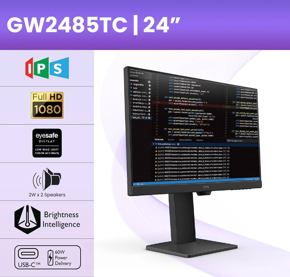 BenQ GW2485TC 23.8 inch 1080p, IPS LED Monitor, USB-C, noise